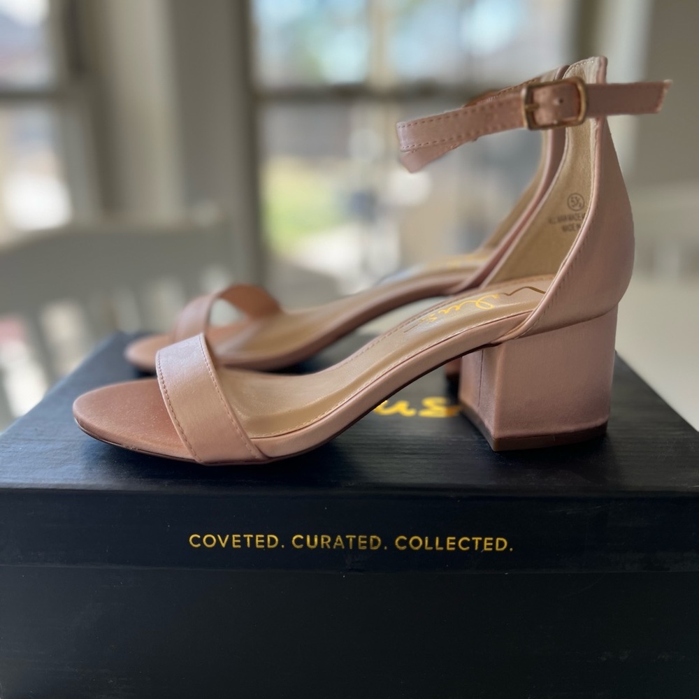 Lulu’s Harper Satin Ankle Strap Heels - Blush Size 5.5